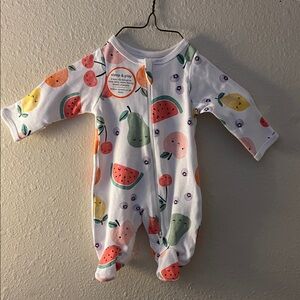 Carter's Fruit Print Footie with Watermelon and Pear